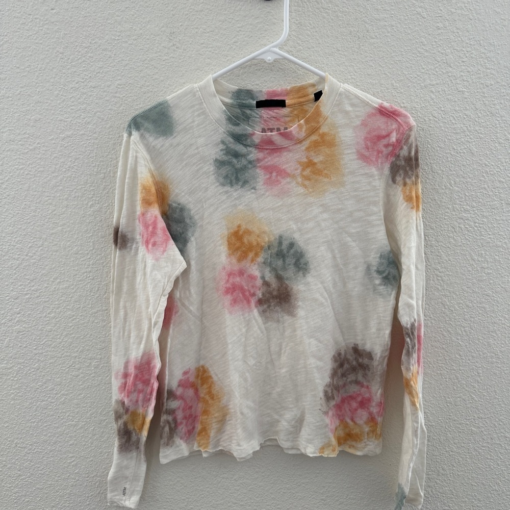 *Unsubscribe* ATM Slub Tie Dye Long Sleeve Tee - Quiet Luxury Boho Y2K - XS